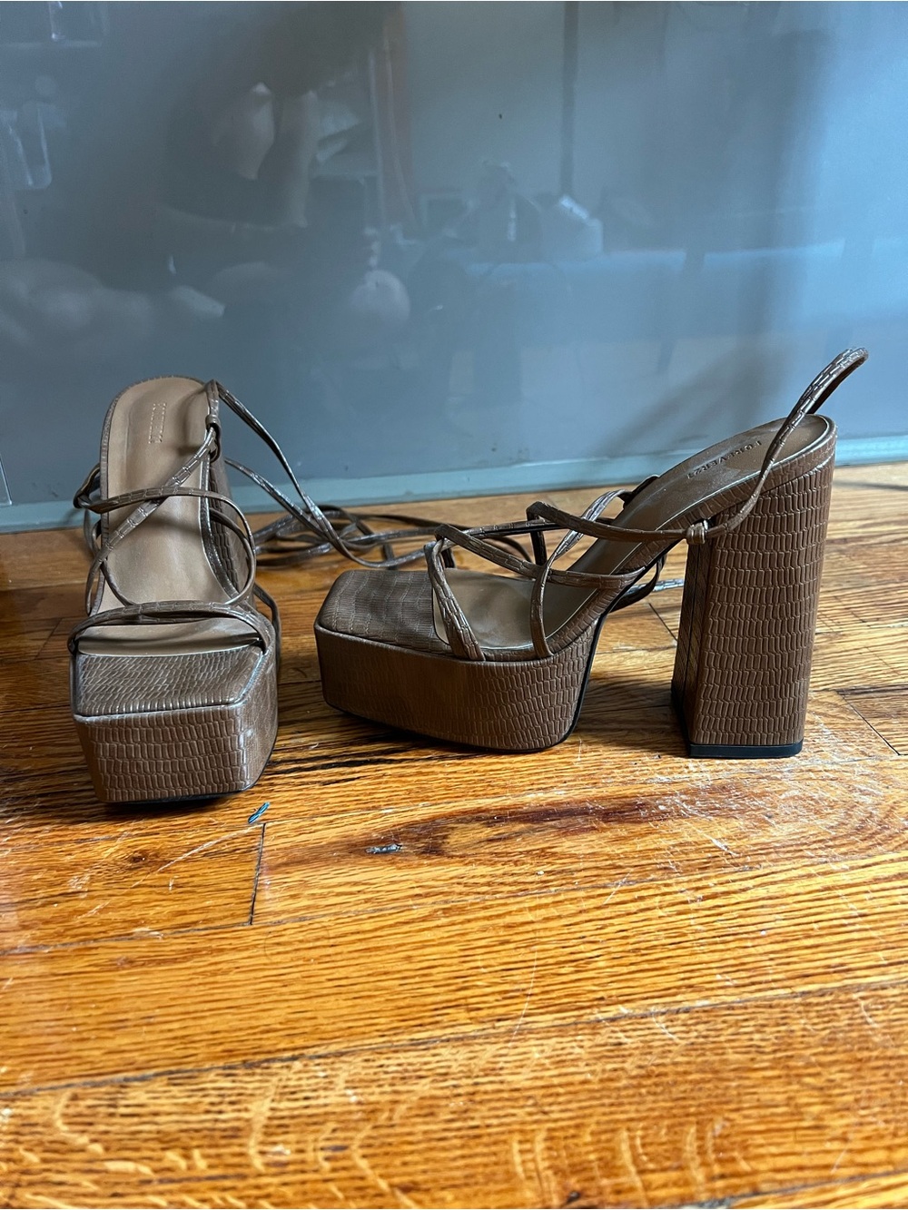 Forever 21 Lace Up Platform Heels